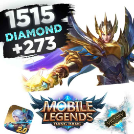 Mobile Legends 1515 алмаза + 273 алмаза бонус.