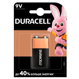 Батарейка Крона Duracell 9V Alkaline, 6LR61/MN1604.