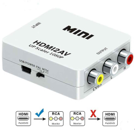 Преобразователь HD-RCA, HDMI-совместимый с AV-адаптером, смарт-боксом, PS4, ноутбуком Chromecast для 1080P, 720P, 480P, NTSC/PAL HDMI2AV