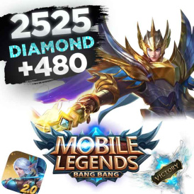 Mobile Legends 2525 алмаза + 480 алмаза бонус.