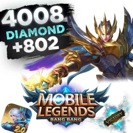 Mobile Legends 4008 алмаза + 802 алмаза бонус.