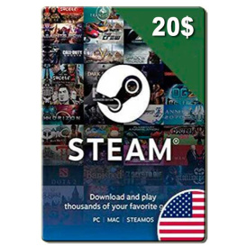 Подарочная Карта Steam 20 USD регион США (цифровой код)