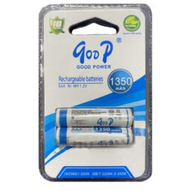 Аккумуляторная батарея Qoop Super Alkaline 2шт AAA,1350мАч,1.2В,