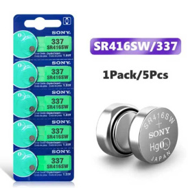 Батарейки для часов и игрушек Sony R416SW, 337, 5 шт.