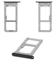 Держатель SIM-карты для Samsung G950FD Galaxy S8, G955FD Galaxy S8 Plus, черный, midnight Black, dual SIM