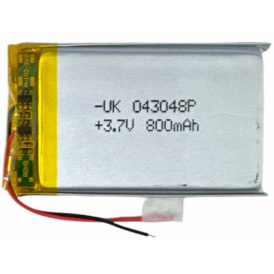 Аккумулятор UK 043048P, универсальный, 4x30x48 mm, Li-Ion, 800mAh, 3.7V, 2 Pin
