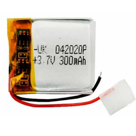 Аккумулятор UK 042020P, универсальный, 4x20x20 мм, 3.7V, 300mAh, Li-Pol, 2 Pin