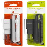 Зарядное устройство BOROFONE BA19A Nimble USB + Кабель USB-Micro, 1A