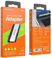 Адаптер USB-C HUB на HDMI + USB3.0 Borofone DH2