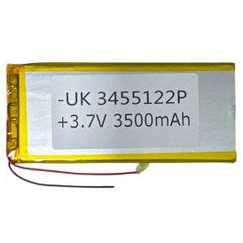 Аккумулятор UK 3455122P, универсальный, 3.4x55x122 мм, 3.7V, 3500mAh, Li-Pol 2 Pin
