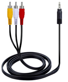 Кабель AUX 3,5 на 3rca (1 м) черный