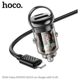 Aвтомобильное зарядное устройство Hoco Z58A, 65Вт. 3А.