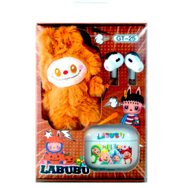 Набор LABUBU GT-25, беспроводные наушники и игрушка, коричневый