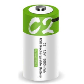 Аккумулятор перезаряжаемый Li Ion, C2, LR14, 5000mWh, 1.5V, USB Type-C.