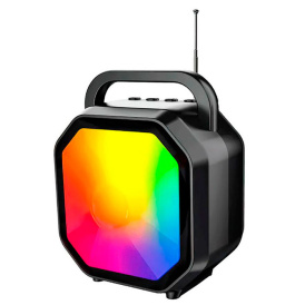 Портативная колонка ZQS1473 с солнечной понелью и фонарем, черный, Тype-C, USB, TF-Card, AUX