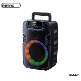 Колонка Bluetooth REMAX RB-M6, LED, AUX, microCD, USB, FM, Черный