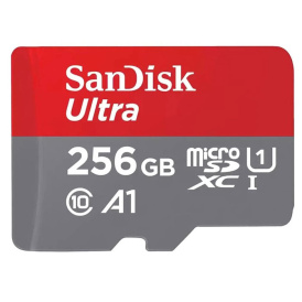 Карта памяти SanDisk microSDXC 256 ГБ Class 10, A1, UHS-I, R120 МБ.