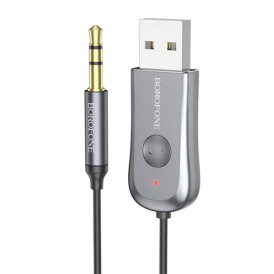 AUX Bluetooth адаптер BOROFONE BC44 3.5-USB с микрофоном, черный.