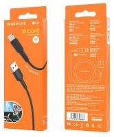 USB кабель Borofone BX30 Lightning Silicone 2.4A 1m черный