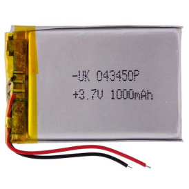 Аккумулятор универсальный 043450P, 3.7V, 1000 mAh.
