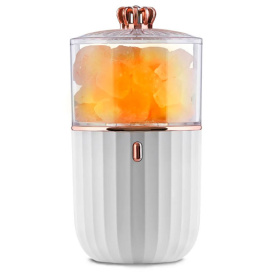 Лампа солевая чаша с камнями гималайского кристалла соли