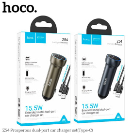 Автомобильное зарядное устройство Hoco Z54 Type-C 36 Вт. 12, 24 В