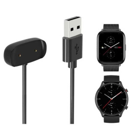 Зарядное устройство Xiaomi для смарт часов Amazfit GTR 2, 2e, GTS 2, 2e, 2 mini, T-ReX Pro, Bip U, Bip 3, 3 Pro Black OEM.