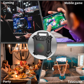 Портативная колонка ZQS-1485 Bluetooth, подсветкой, TWS, USB, TF, MP3, FM