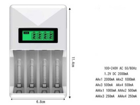 зарядное устройство с 4 слотами для батарей типа аа/ааа