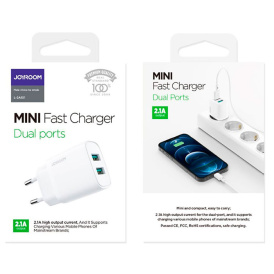 Зарядное устройство Joyroom 2xUSB, 10W, 2.1A, белое, L-2A101