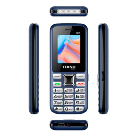 Кнопочный телефон Texno max 105, 1000 мАч, 2 SIM