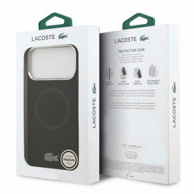 Чехол Lacoste на iPhone 17 Pro Max, силиконовый, MagSafe, черный