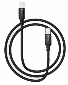 Кабель USB TYPE-C - TYPE-C HOCO X14 60W черный (1м)