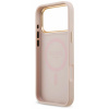 Чехол Guess на iPhone 17 Pro Max, с магнитами MagSafe, из экокожи 4G, с металлической фурнитурой, розовый