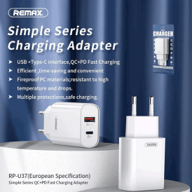 Зарядное устройство  REMAX RP-U37, QC3.0, USB, Type-C