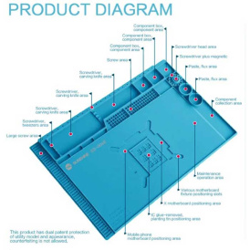 Cиликоновый коврик SUNSHINE SS-004E 3D для ремонта плат, магнитный, термостойкий.