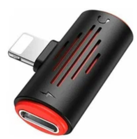 Адаптер-переходник Borofone V6 разветвитель для наушников и зарядки iPhone, черный