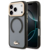 Чехол Lacoste на iPhone 17 Pro Max, MagSafe, с матовым покрытием, дымчато-чёрный/золотистый