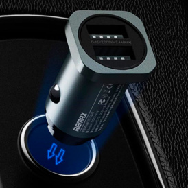 Aвтомобильное зарядное устройство Remax RCC226, 2 USB, 2.4A, Gray