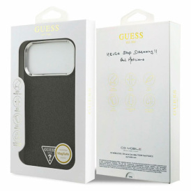 Чехол Guess на iPhone 17 Pro, Fixed Glitters с блестками, с магнитами MagSafe, черный