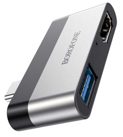 Адаптер USB-C HUB на HDMI + USB3.0 Borofone DH2