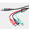Зарядный кабель Hoco DU04 3 в 1, Lightning, Micro, Type-C, 3A, 1.2 м