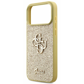 Чехол Guess на iPhone 17 Pro, Fixed Glitters с покрытием из блесток, золотистый