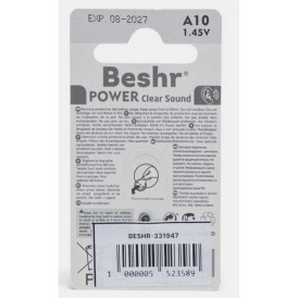 Батарейки Beshr A10 для слуховых аппаратов, 1.45V.