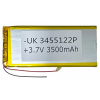 Аккумулятор UK 3455122P, универсальный, 3.4x55x122 мм, 3.7V, 3500mAh, Li-Pol 2 Pin