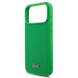 Чехол Lacoste на iPhone 17 Pro, с магнитами MagSafe, с ребристым покрытием ПВХ, зеленый