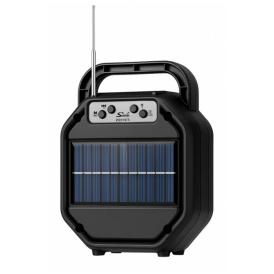 Портативная колонка ZQS1473 с солнечной понелью и фонарем, черный, Тype-C, USB, TF-Card, AUX