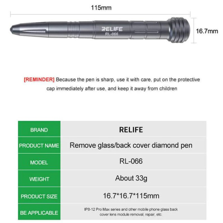 Ручка для разбивания стекла задней крышки Relife RL-066 для Apple iPhone.
