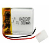 Аккумулятор универсальный Li-Ion 042020P, 300 mAh, 3.7V.