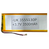 Аккумулятор UK 3555130P, универсальный, 3.5x55x130 мм, 3.8V, 3500mAh, Li-Pol 2 Pin